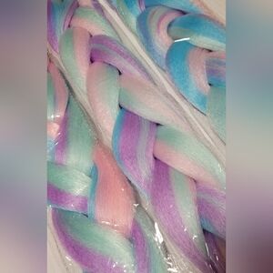 3pks Jumbo Braid ~ Pastel Mix ~ Synthetic Hair Extensions For Wigs Dreads Etc